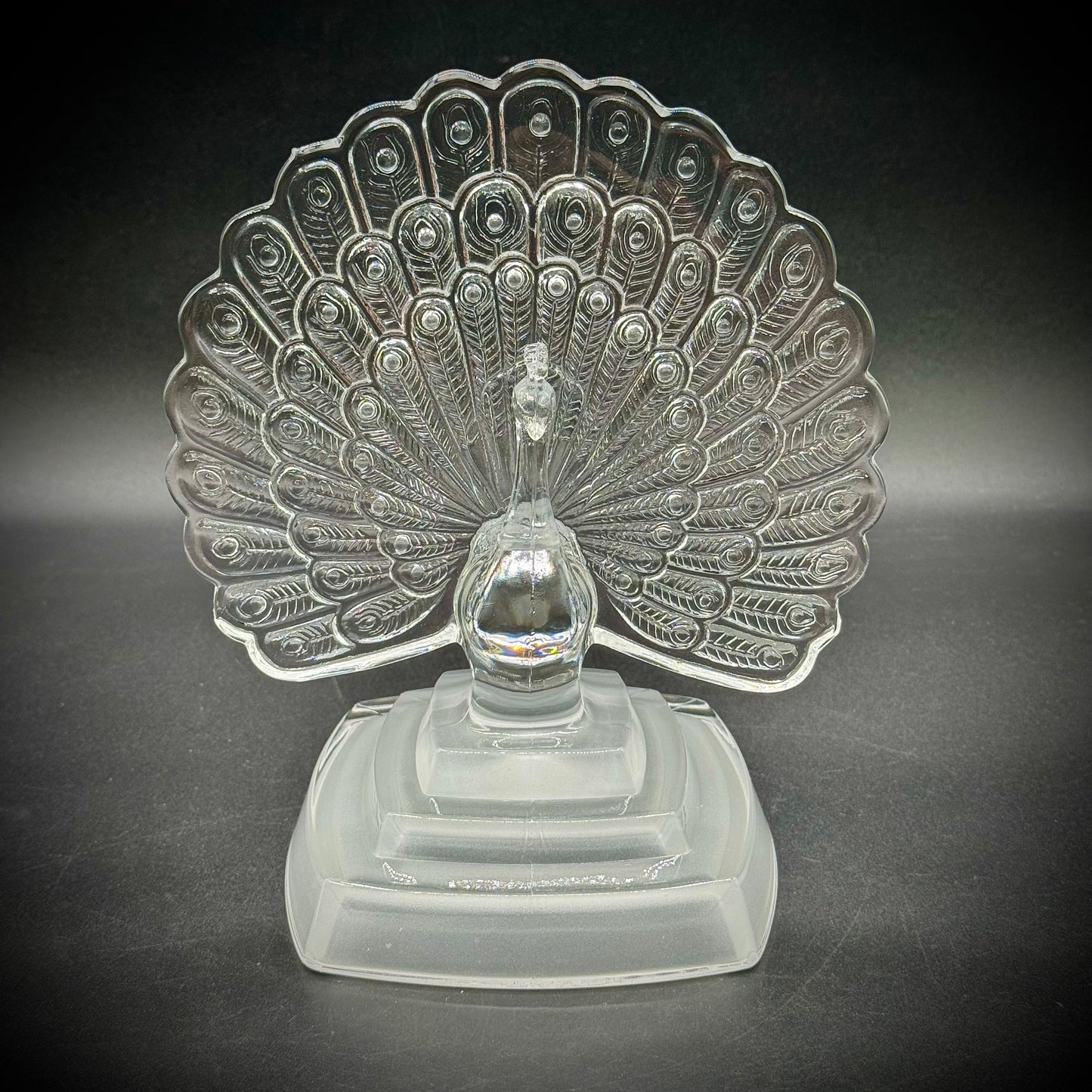 Vintage Cristal d'Arques Peacock Sculpture