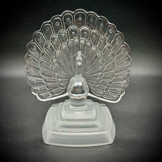 Vintage Cristal d'Arques Peacock Sculpture