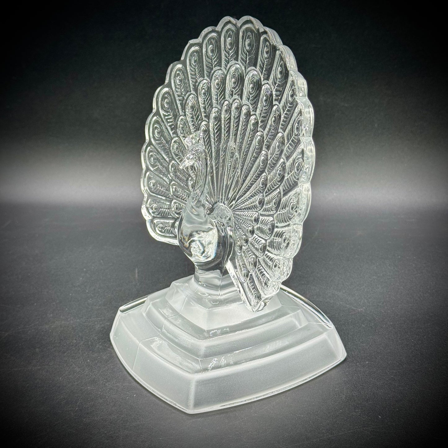Vintage Cristal d'Arques Peacock Sculpture