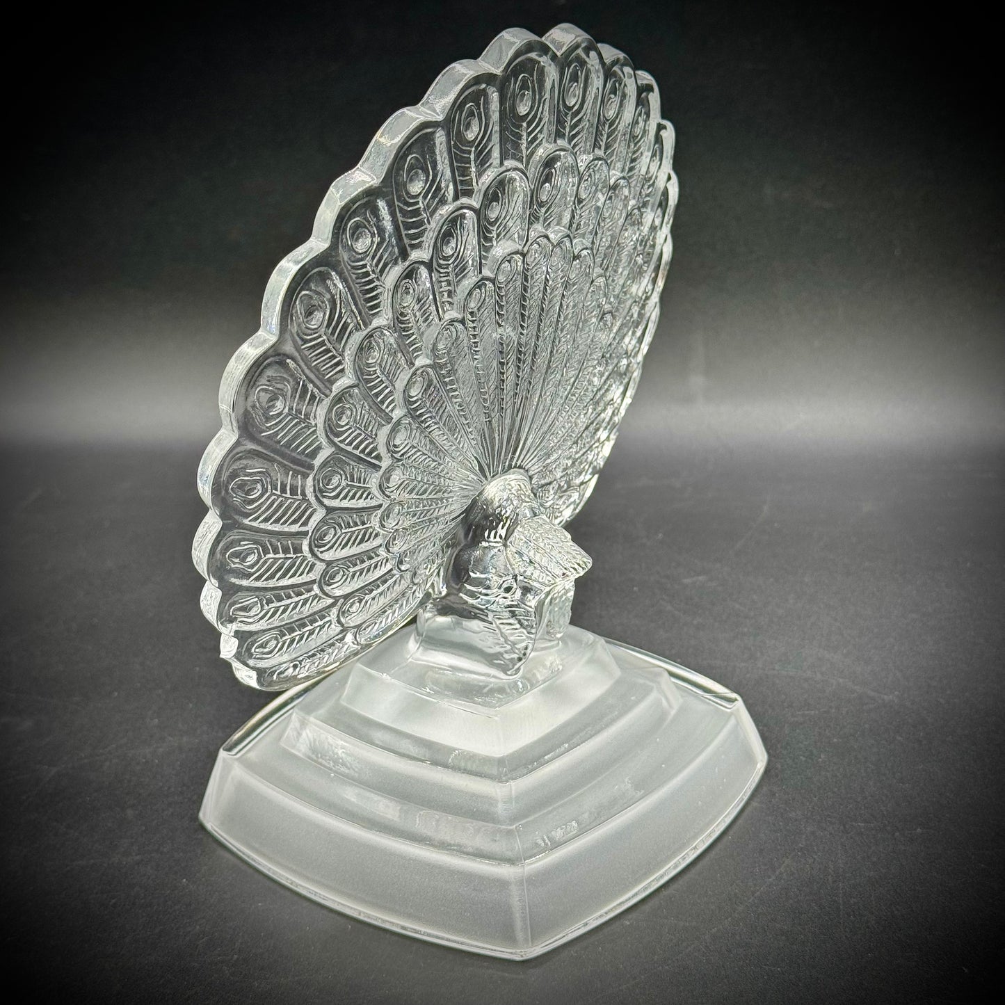 Vintage Cristal d'Arques Peacock Sculpture