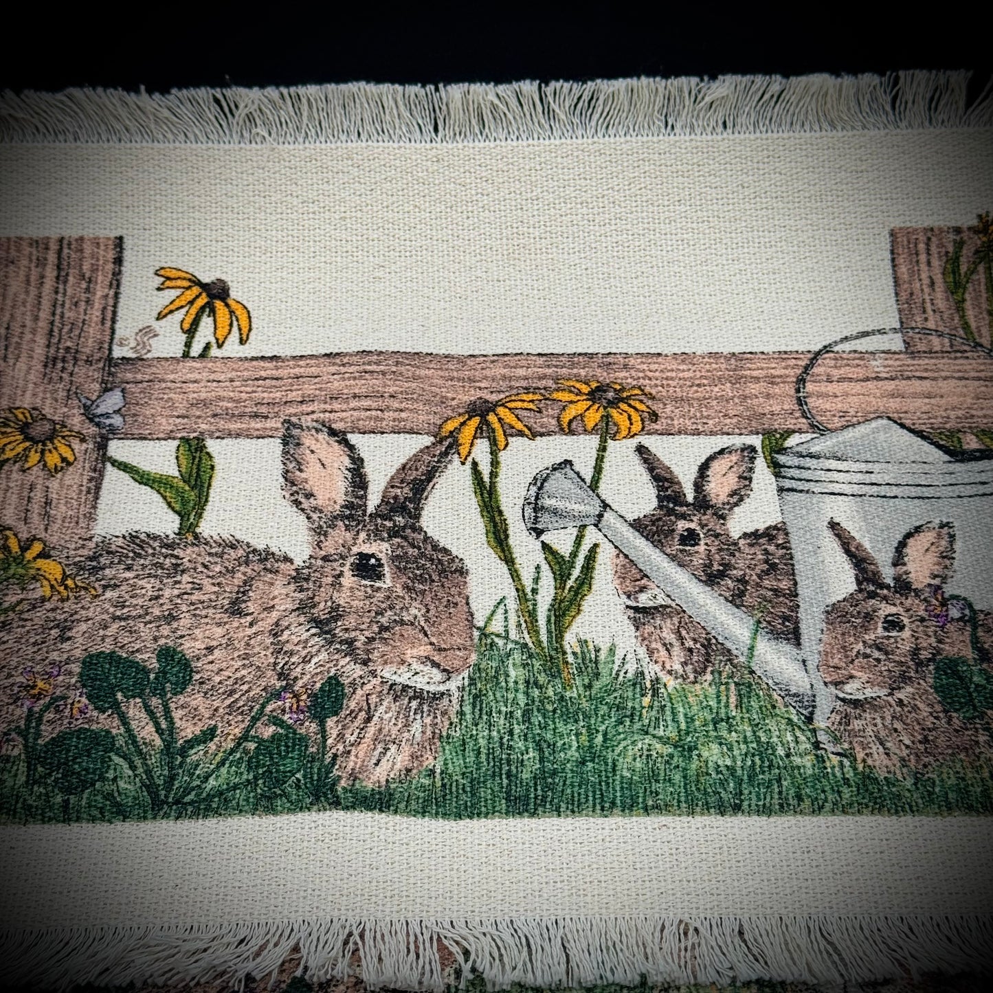 Vintage Woven Placemats with Adorable Bunny Theme