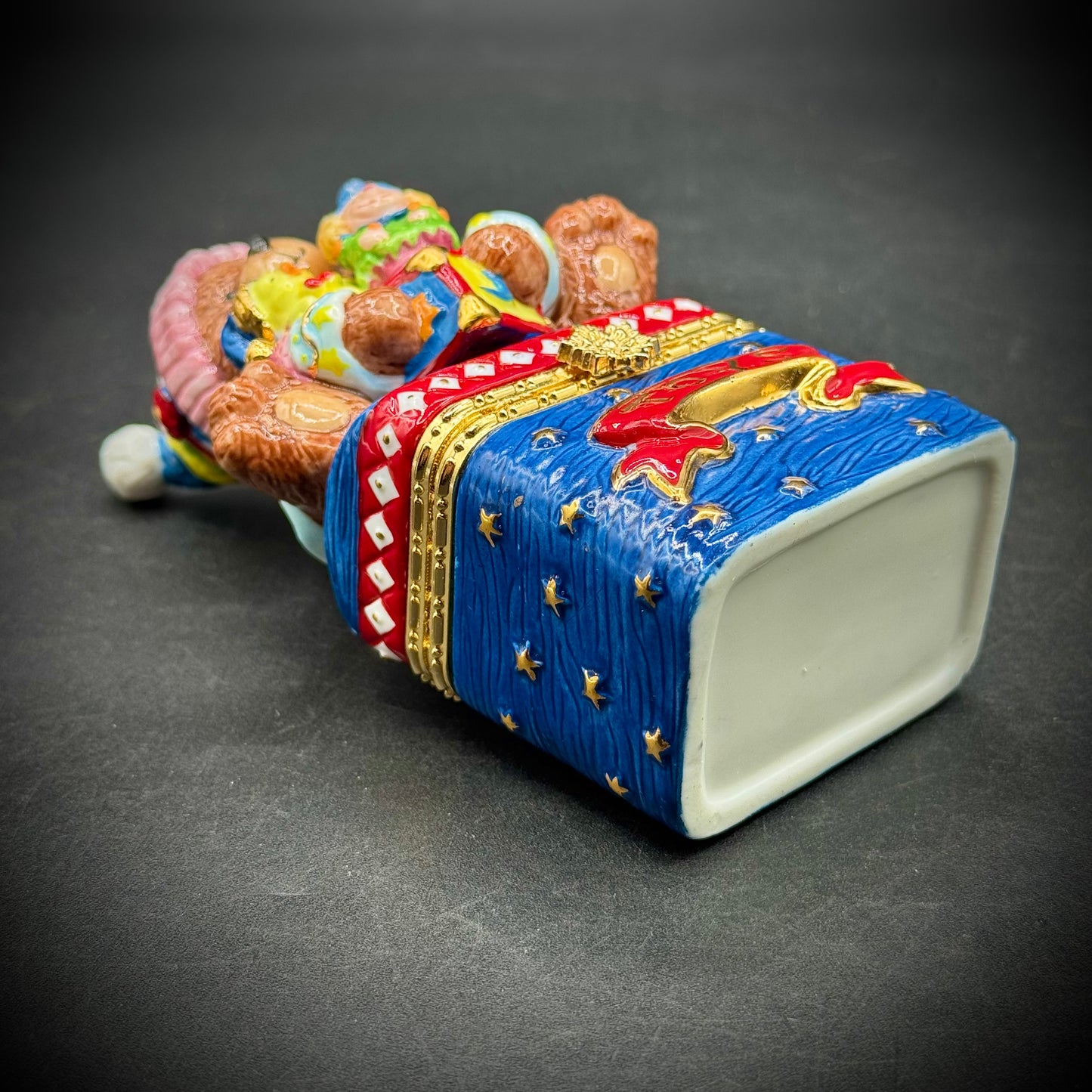 Adorable Bear & Toy Box Porcelain Trinket Box