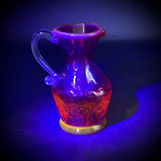 Vintage Amberina Crackle Glass Vase