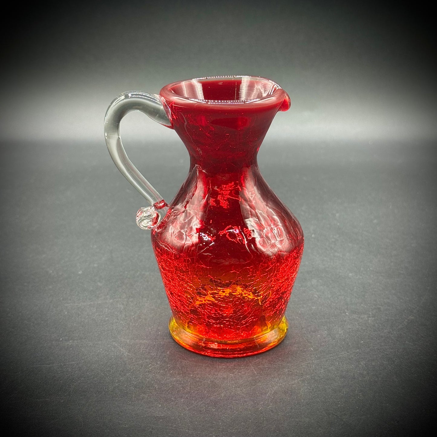 Vintage Amberina Crackle Glass Vase