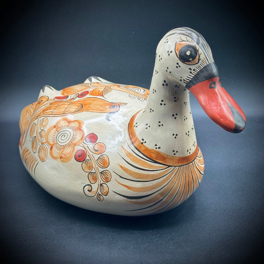 Artist Signed Large Tonala Mexico Ceramic Duck