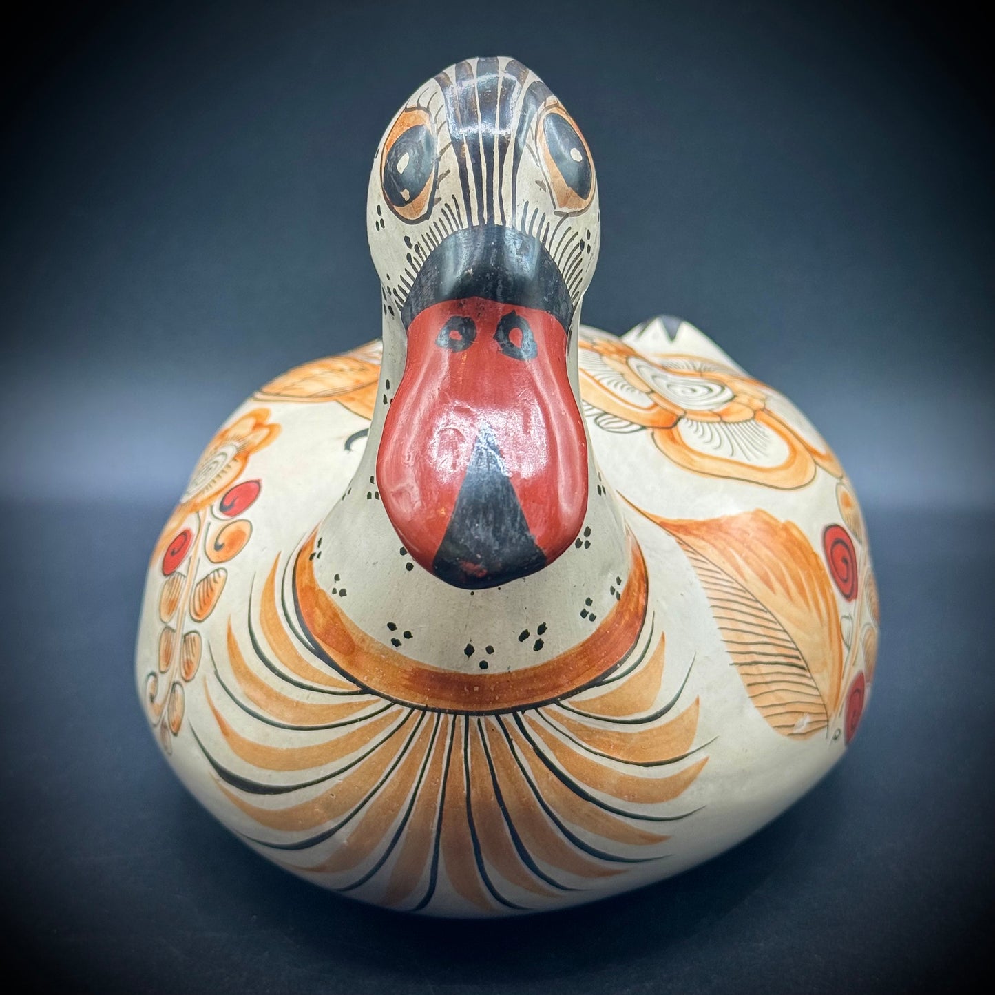 Artist Signed Large Tonala Mexico Ceramic Duck