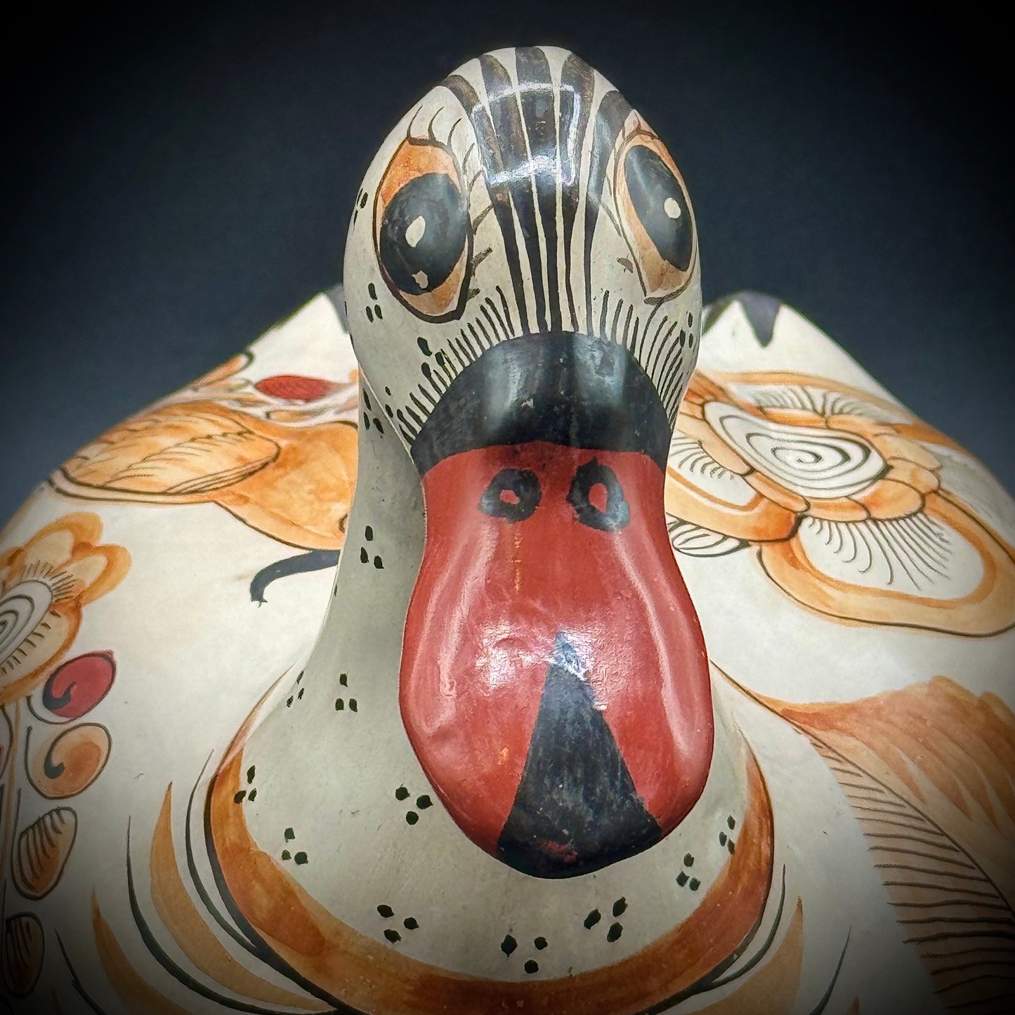 Artist Signed Large Tonala Mexico Ceramic Duck
