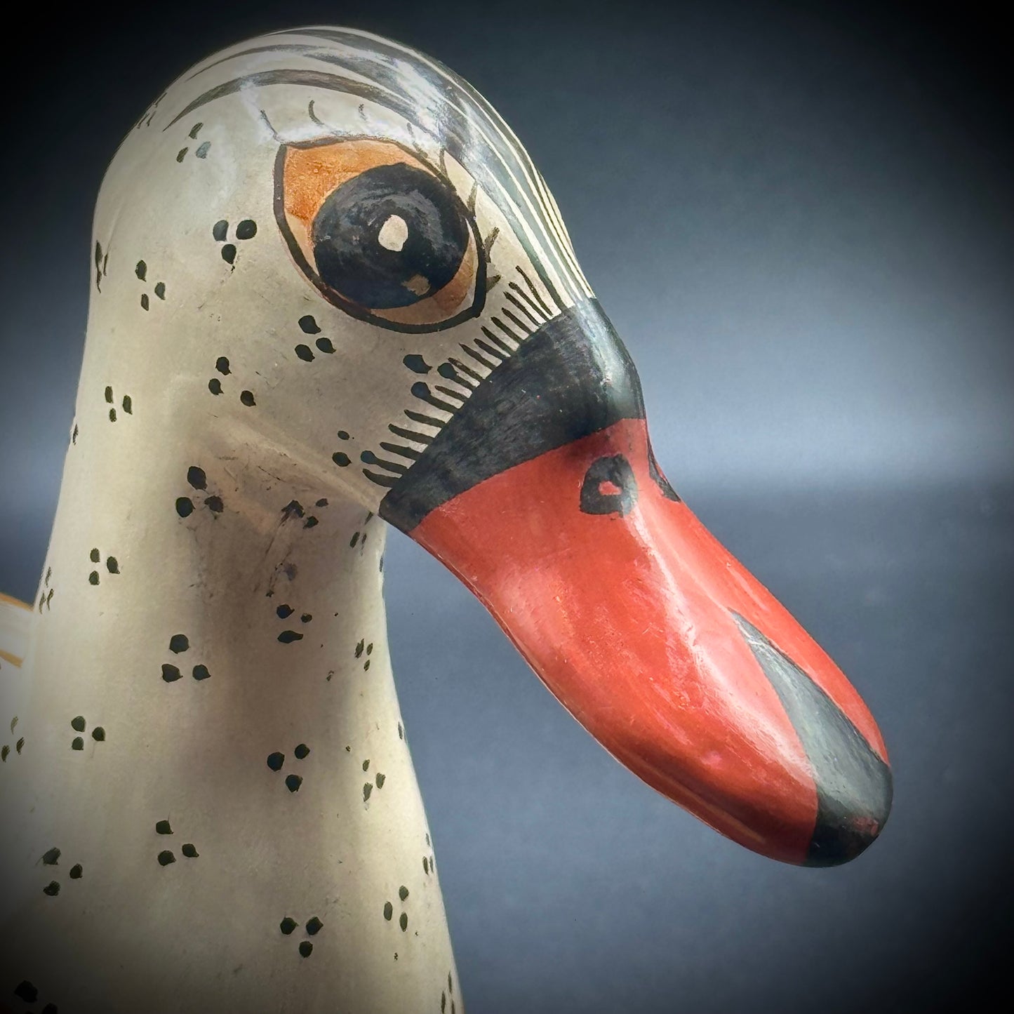 Artist Signed Large Tonala Mexico Ceramic Duck