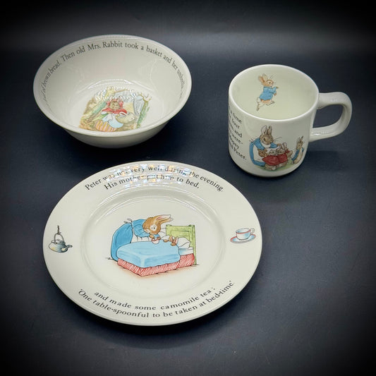 Set of Three Vintage Wedgwood Peter Rabbit Tea Set