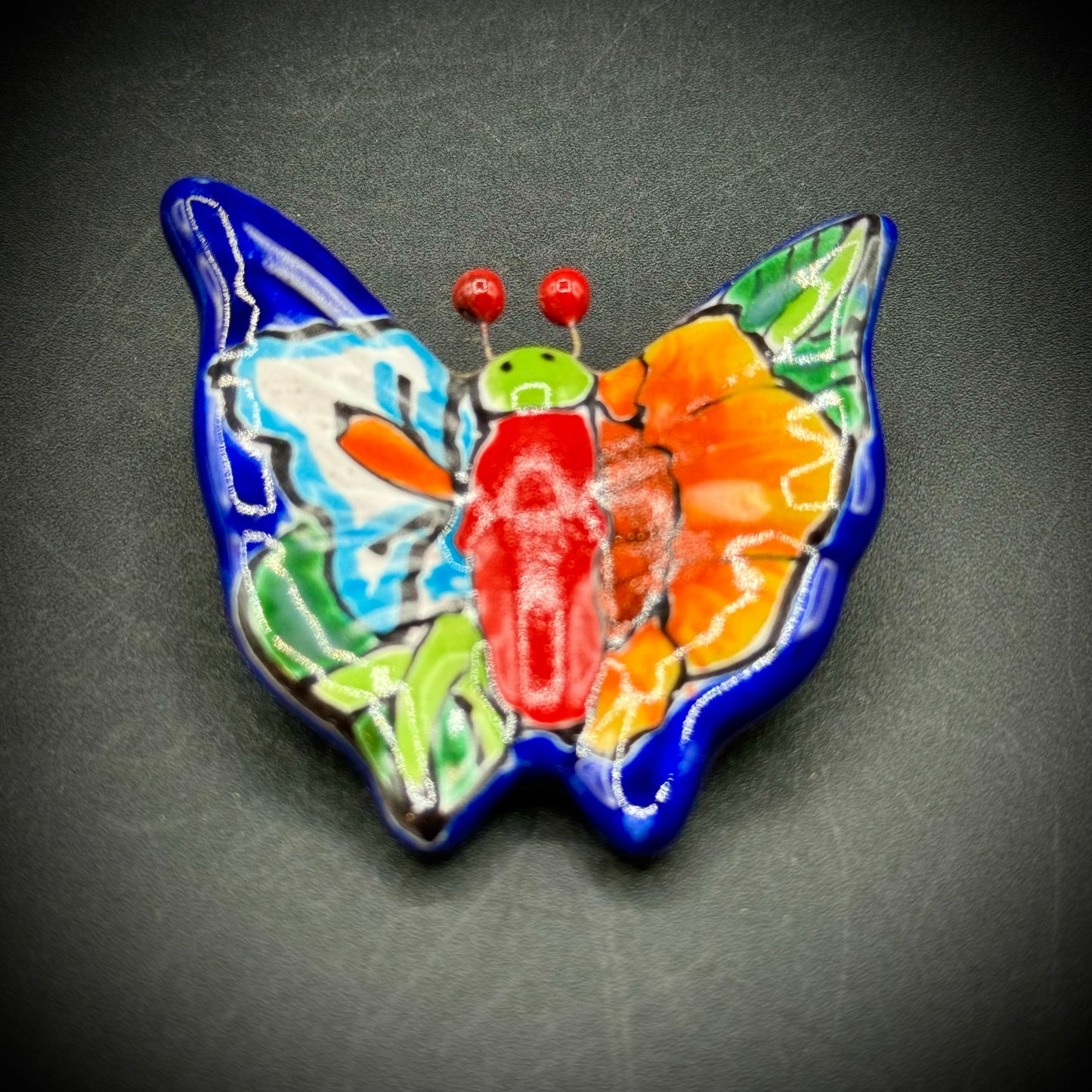 Colorful Mexican Talavera Pottery Butterfly