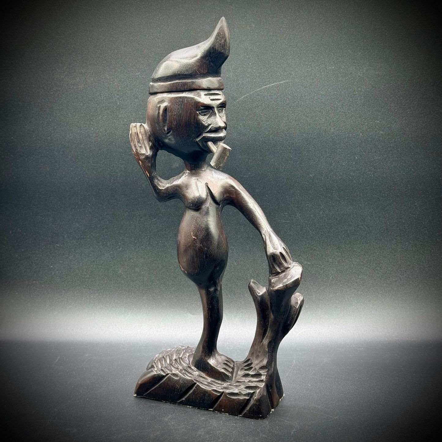 Carved Brazilian Tribal God Saci-Perere Figure