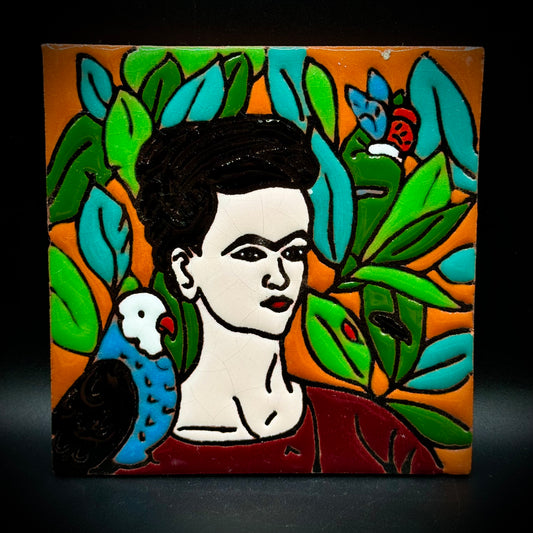 Colorful Abstract Talavera Mexican Pottery Frida Kahlo Tile/Trivet