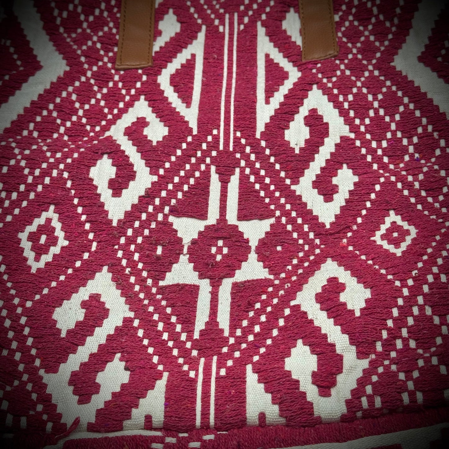 Large Red & White Pattern Tote