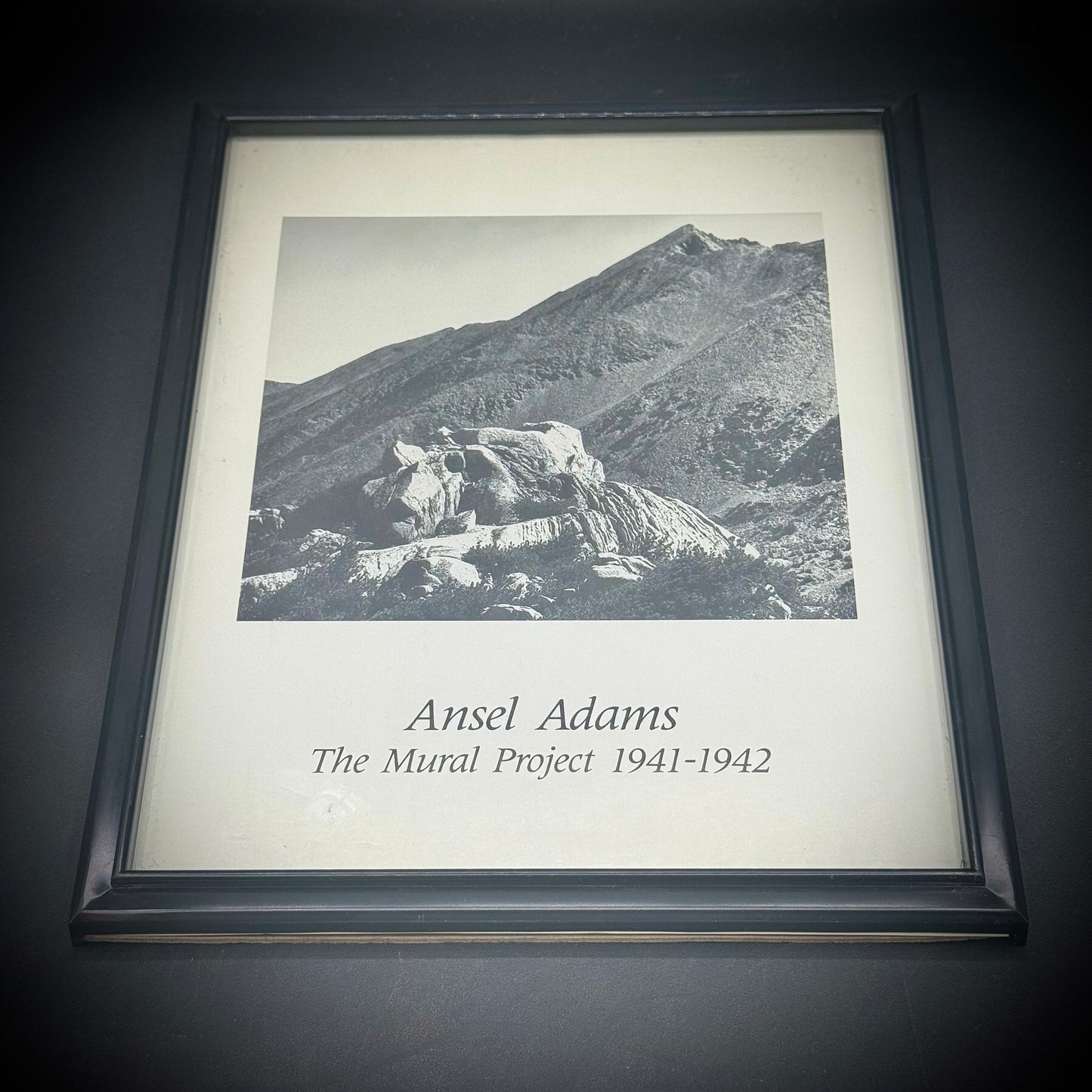 Vintage Vertical Black & White Ansel Adams Lithograph