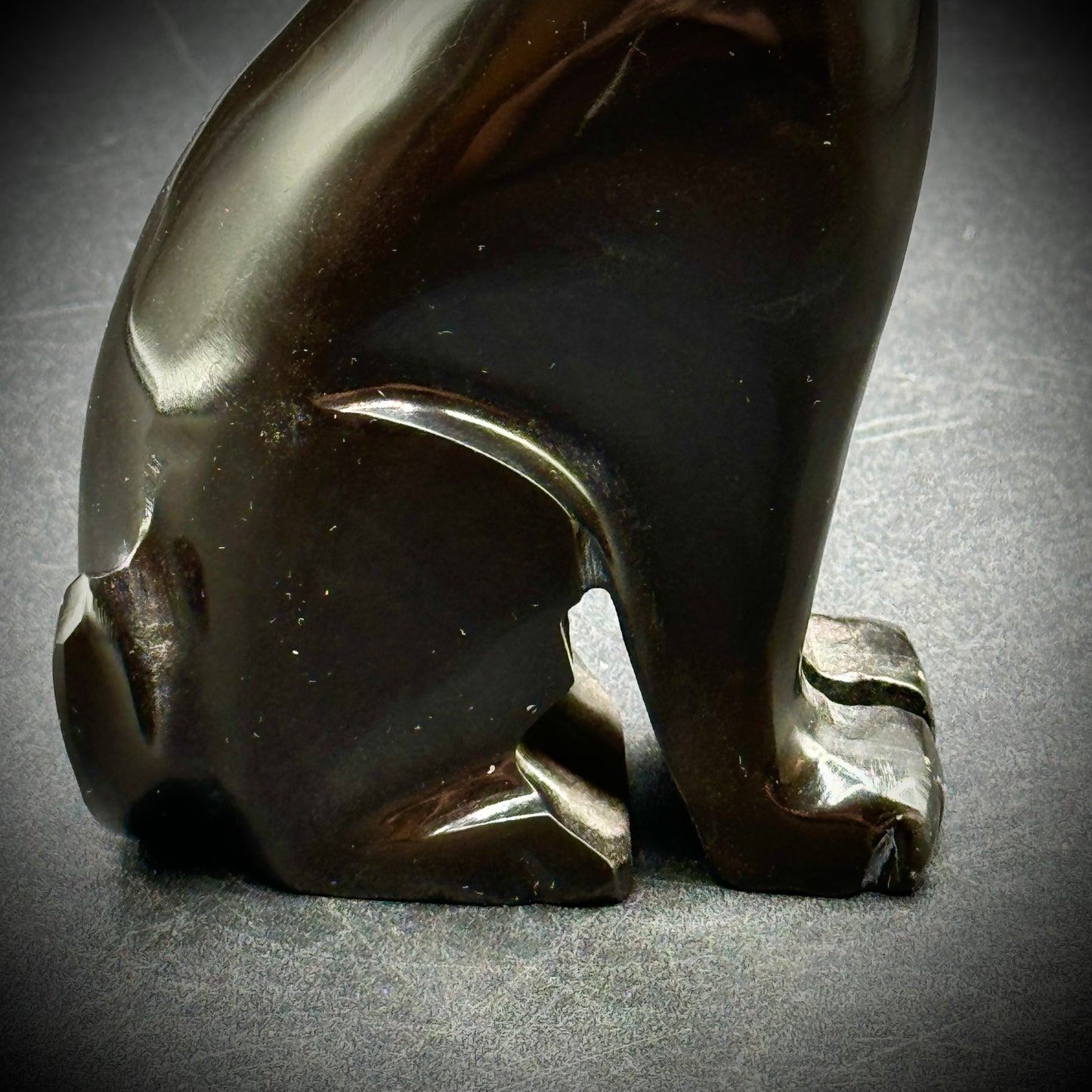 Mexican Artisan Carved Solid Onyx Cat Figurine