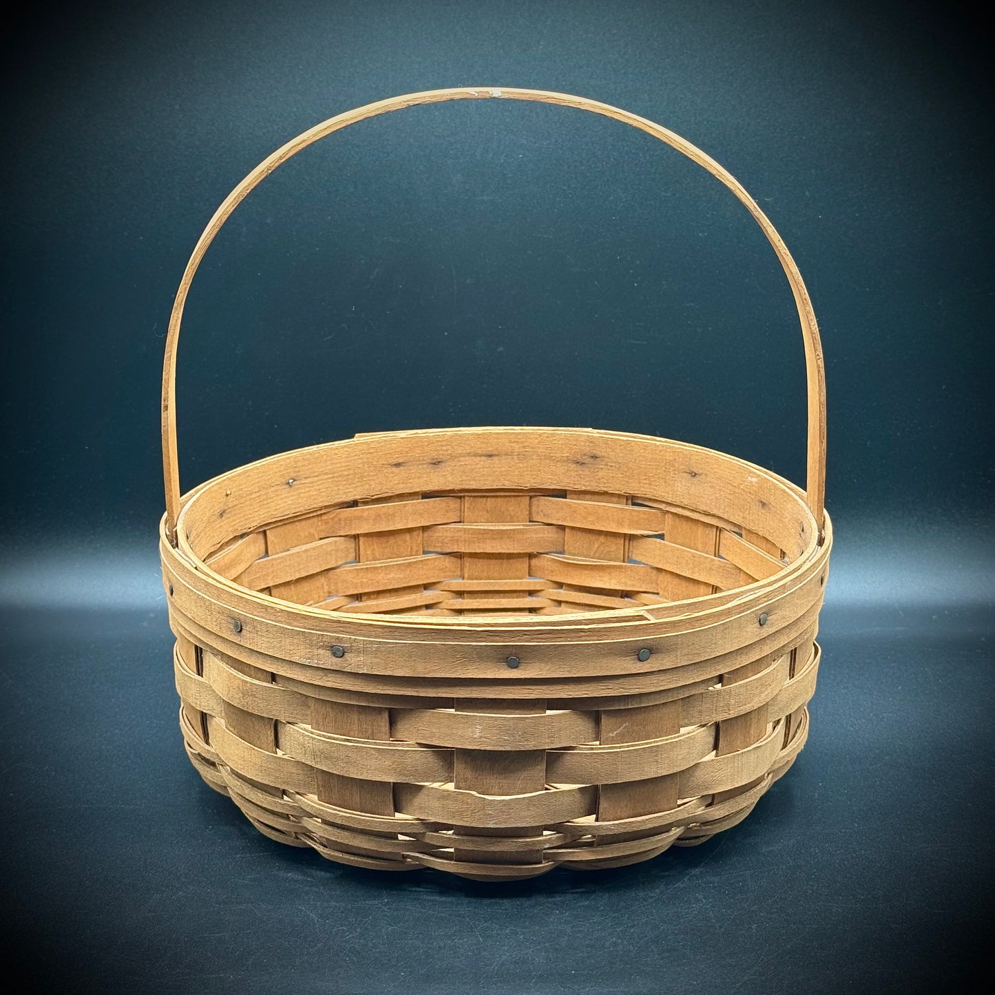 Vintage 1986 Longaberger Round Handled Large Basket
