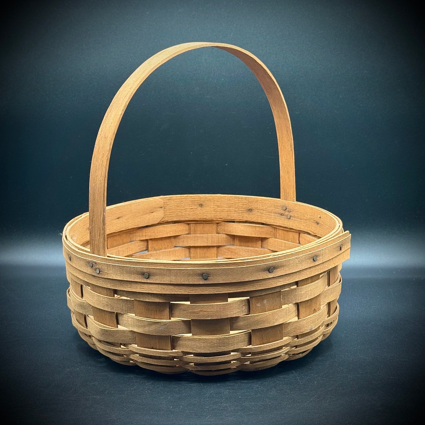 Vintage 1986 Longaberger Round Handled Large Basket