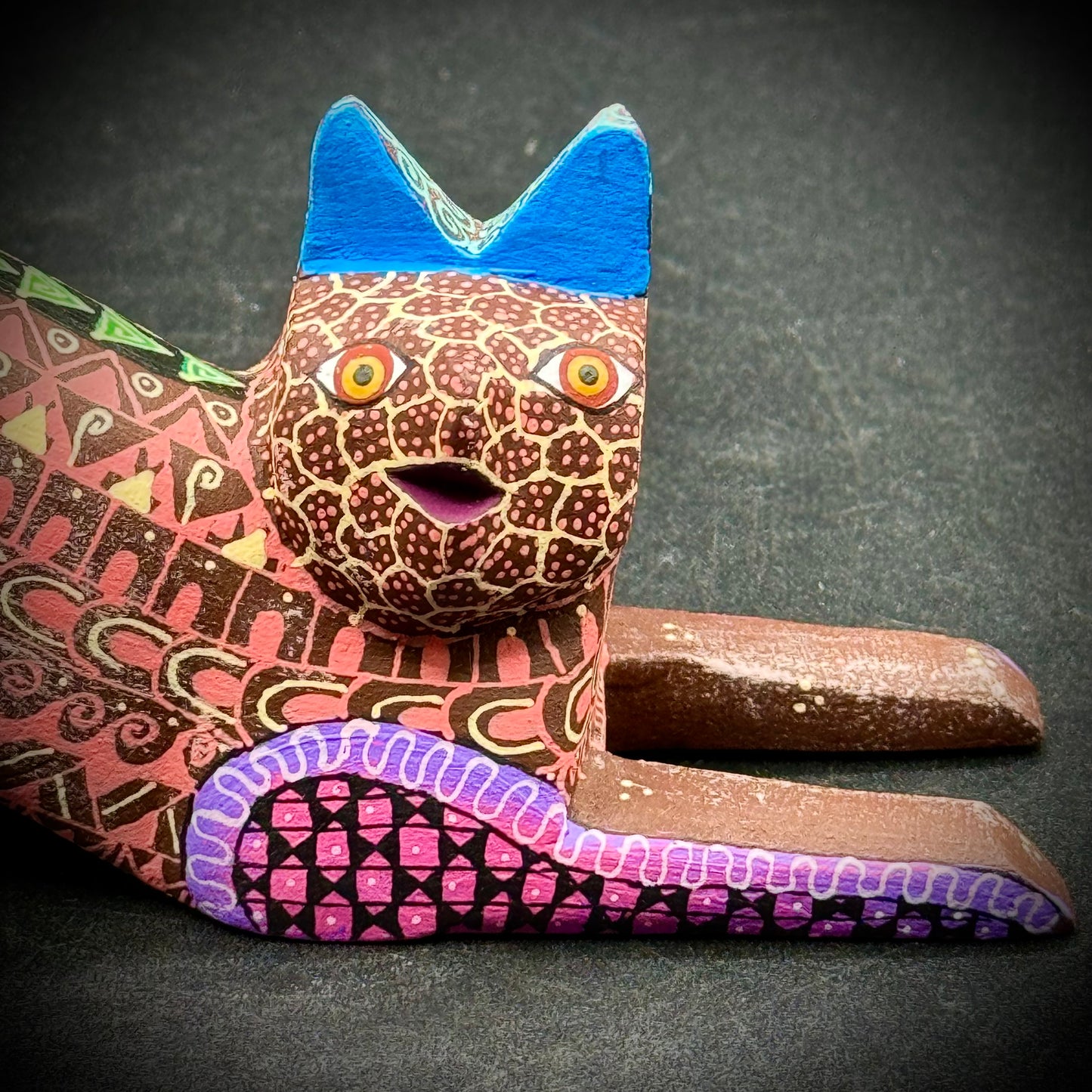 Stunning Hand Painted Cat Alebrije Figurine