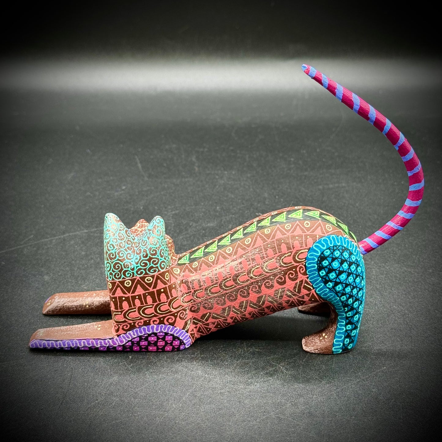 Stunning Hand Painted Cat Alebrije Figurine