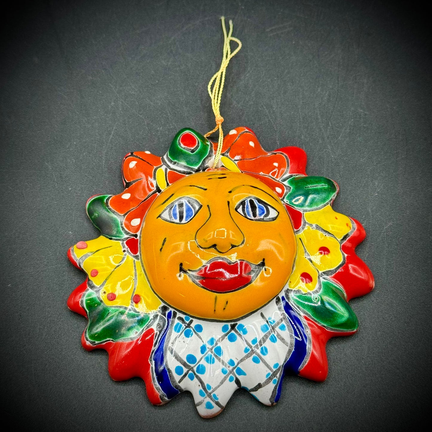 Colorful Talavera Mexican Pottery Hanging Sun