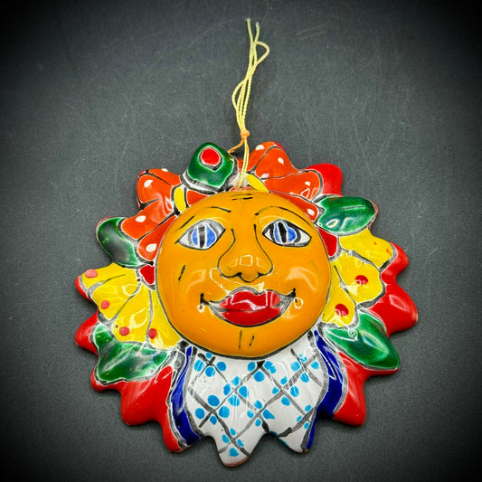 Colorful Talavera Mexican Pottery Hanging Sun