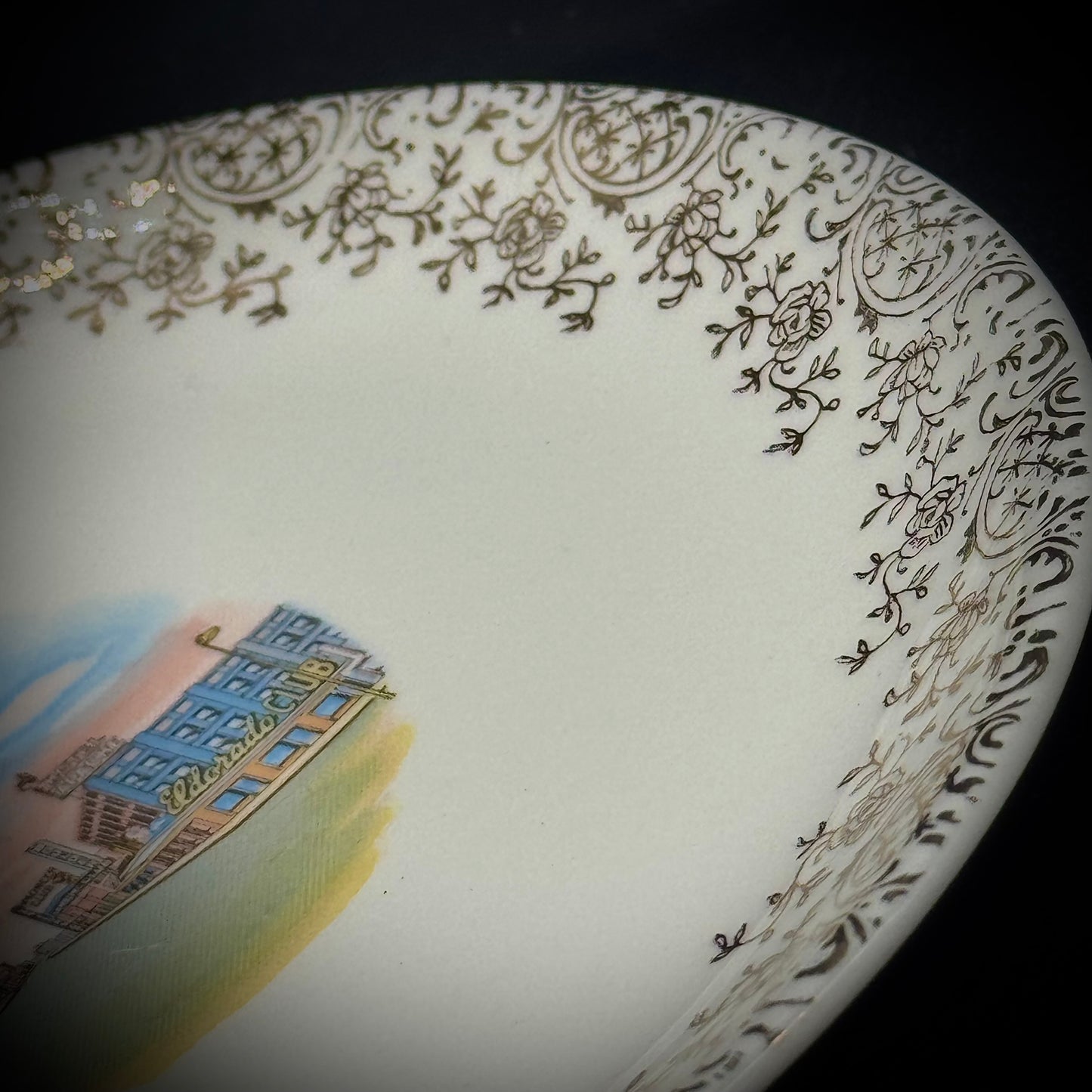Vintage 1950s Las Vegas 22kt Gold Accented Souvenir Plate