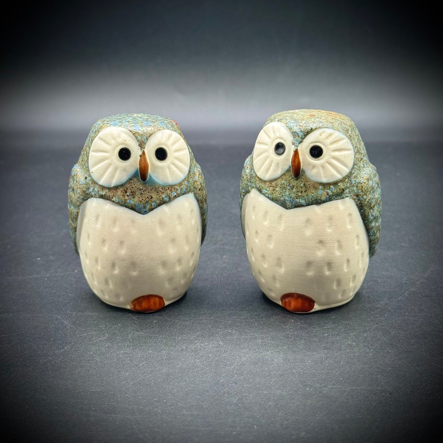 Vintage Kotobuki Japan Ceramic Owl S&P Set