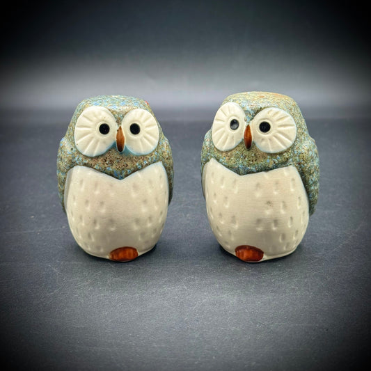 Vintage Kotobuki Japan Ceramic Owl S&P Set