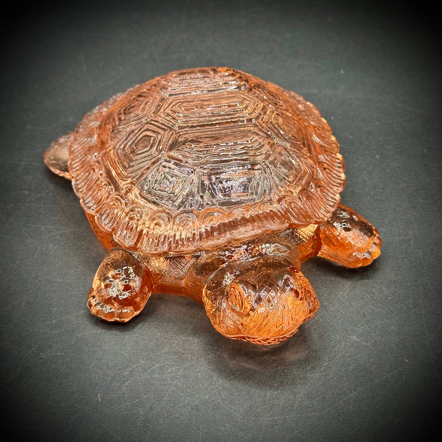 1930s Depression Glass Turtle Lidded Candy Dish