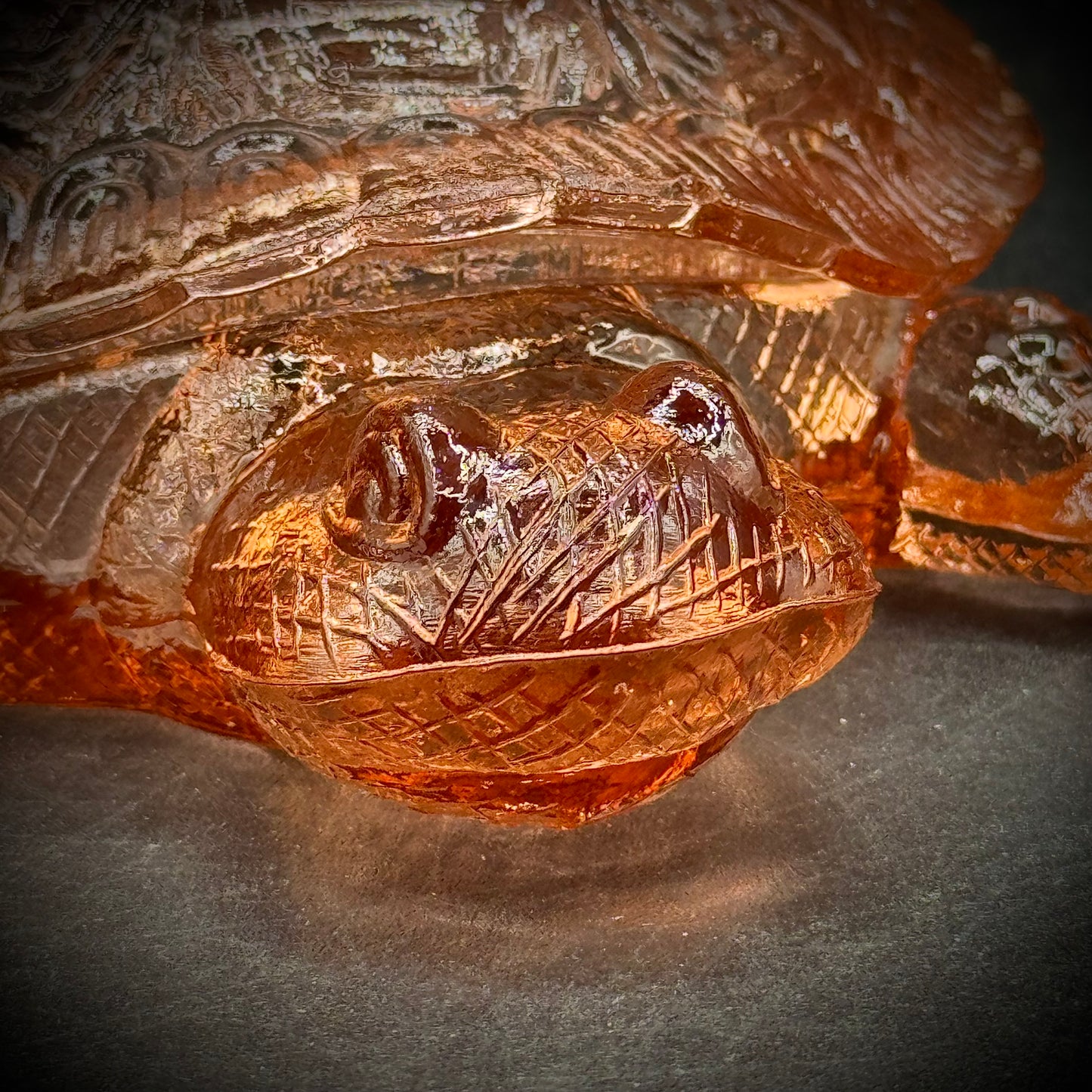 1930s Depression Glass Turtle Lidded Candy Dish