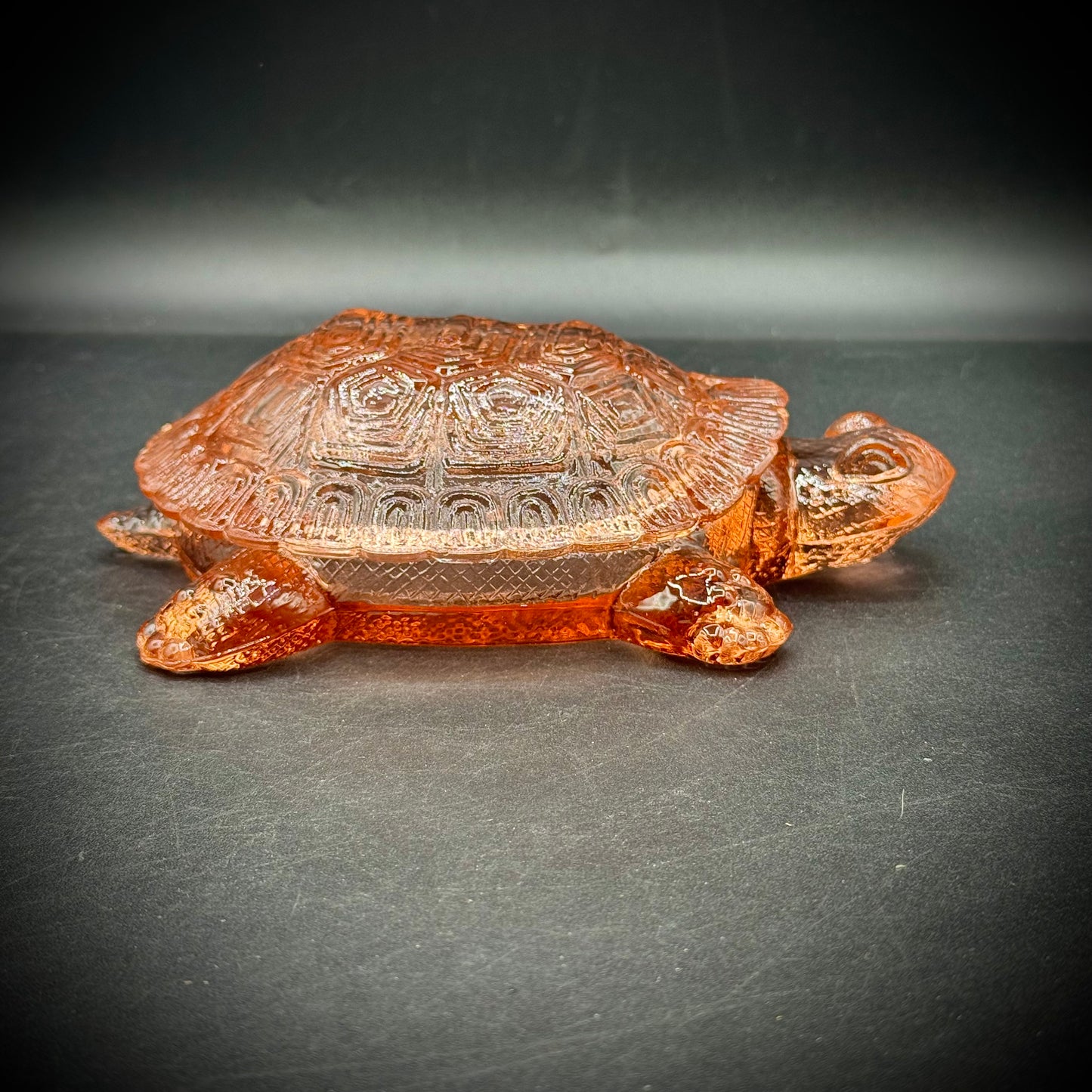1930s Depression Glass Turtle Lidded Candy Dish