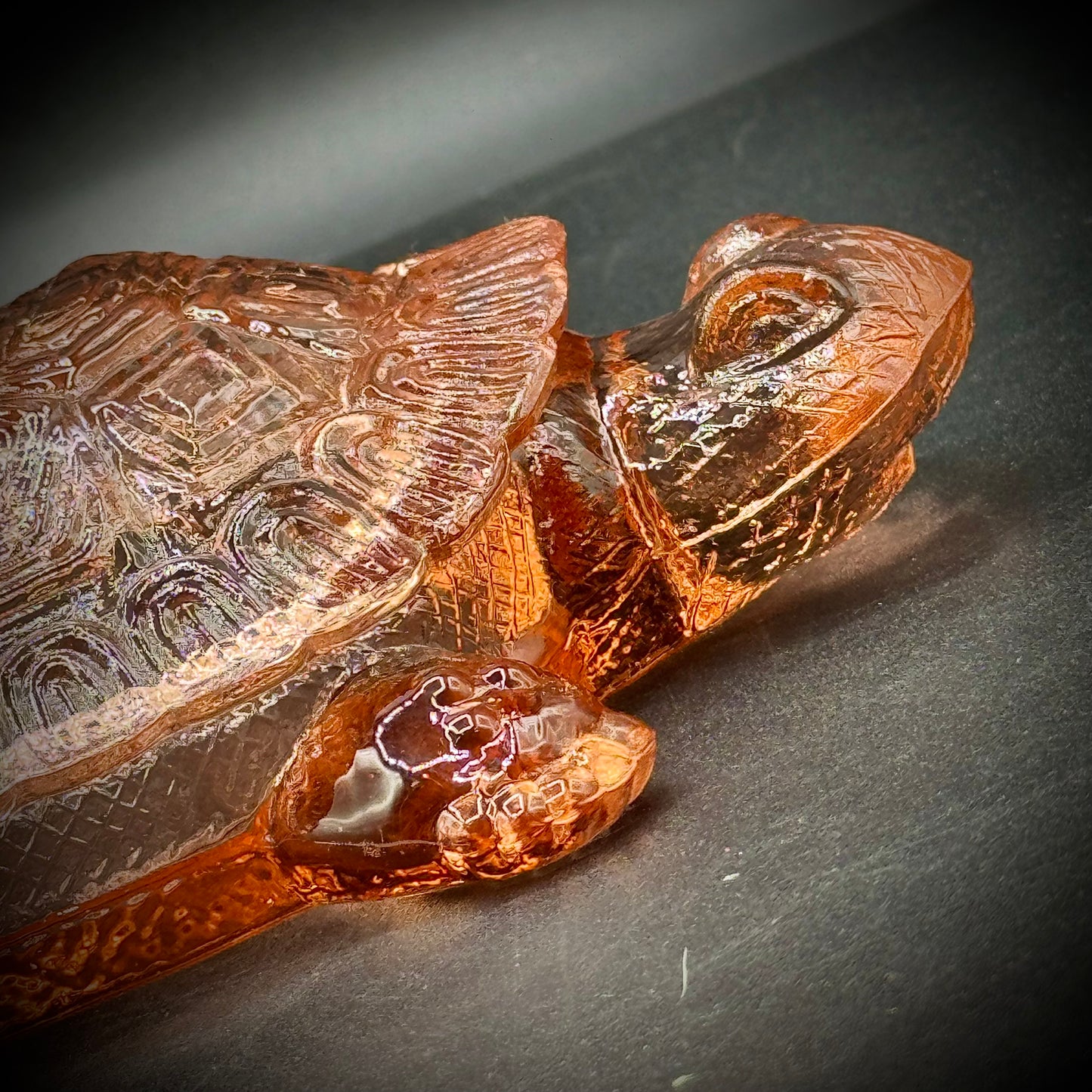 1930s Depression Glass Turtle Lidded Candy Dish