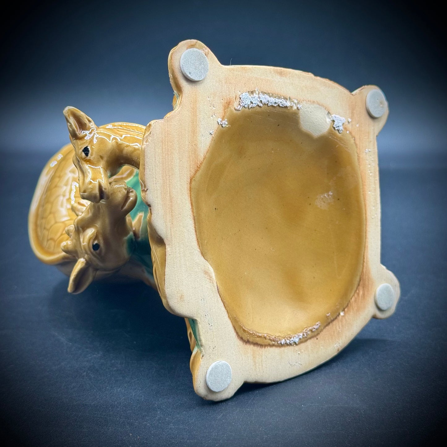 Majolica Mother Giraffe & Calf Vase
