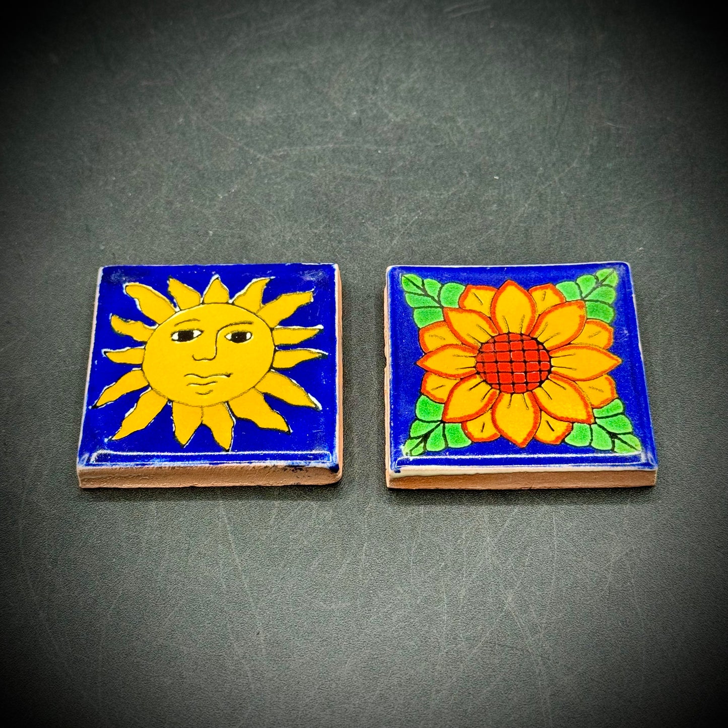 Pair of Small Talavera Hand Painted Tiles