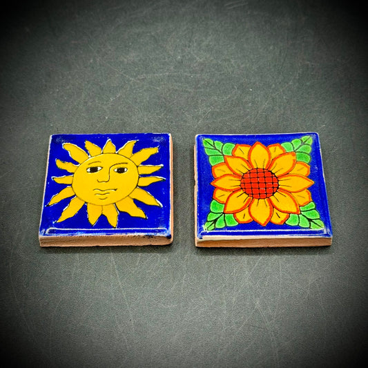 Pair of Small Talavera Hand Painted Tiles