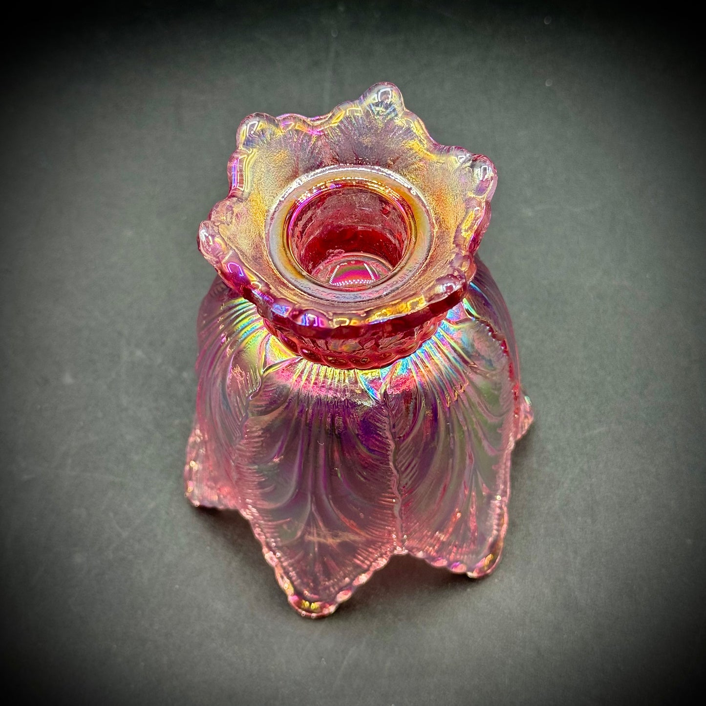 Vintage Fenton Iridescent Carnival Glass Votive/Candle Holder
