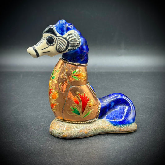 Ceramic, Copper & Enamel Signed Mexican Pottery Sea Horse