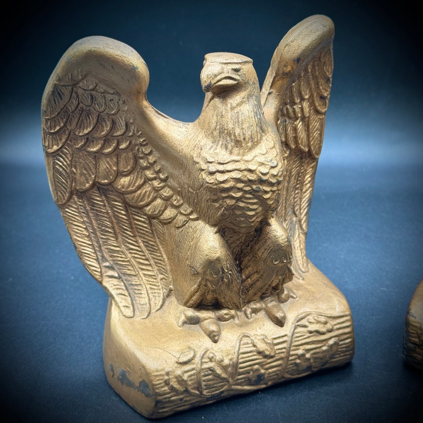Pair of Vintage 1950s Metal Eagle Bookends