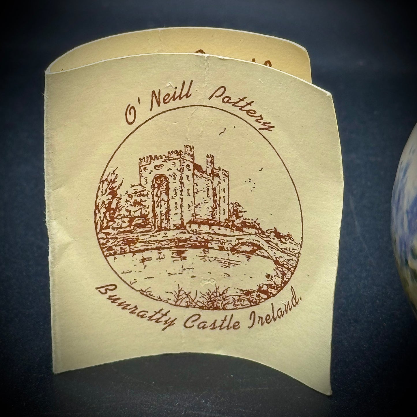 Artist Signed Bunratty Ireland Painted Pottery Vase with/Paperwork