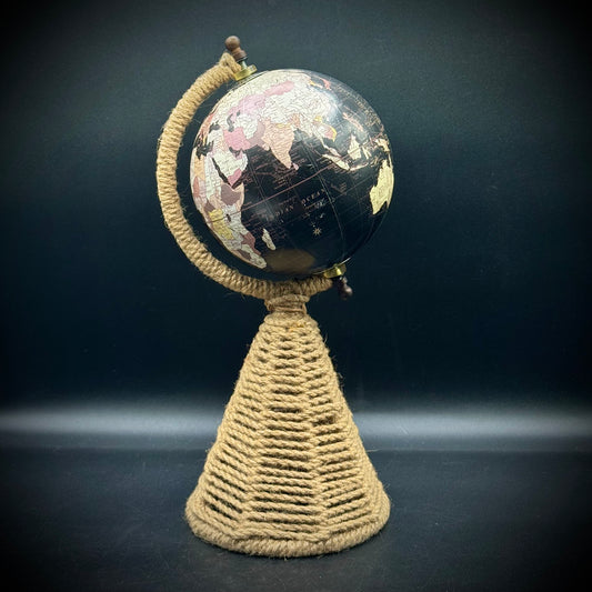 Cottage Core Globe with Rope Base