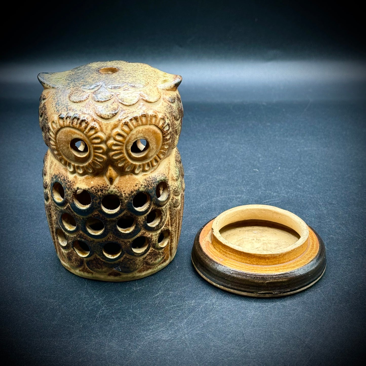 Vintage Viking Ceramic Owl Tea Light Votive