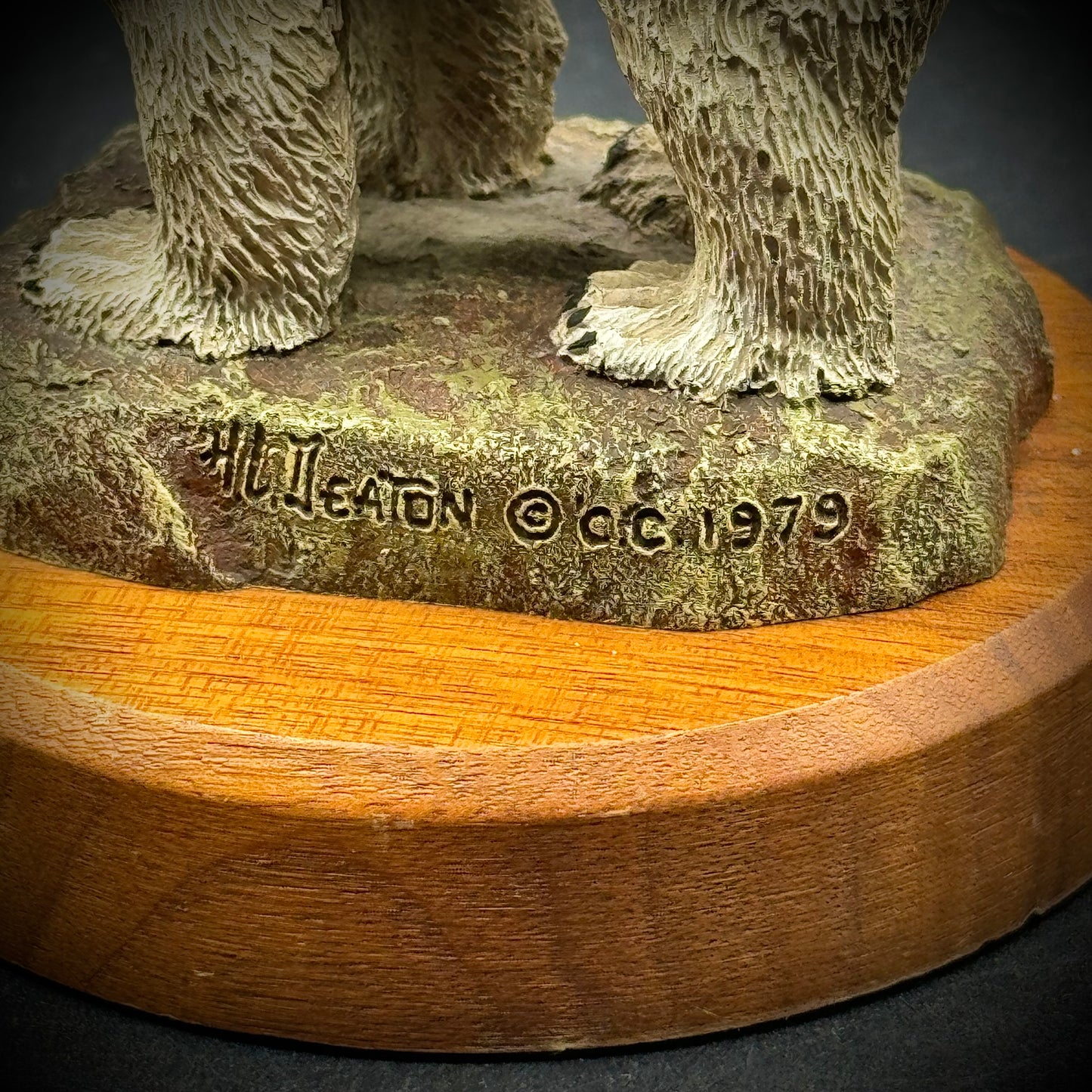 Hamilton Collection American Wildlife Bear Sculpture on Wood Base
