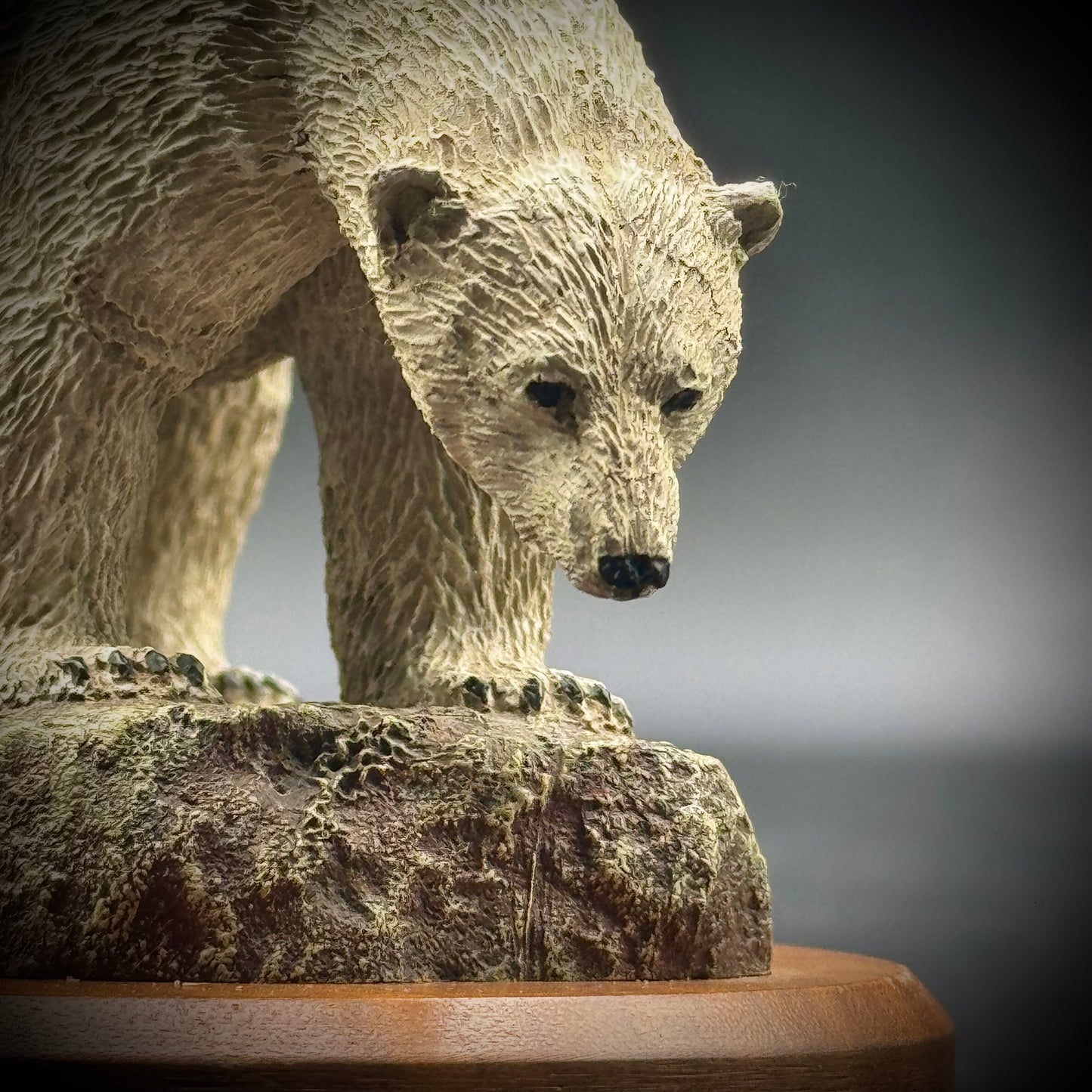 Hamilton Collection American Wildlife Bear Sculpture on Wood Base