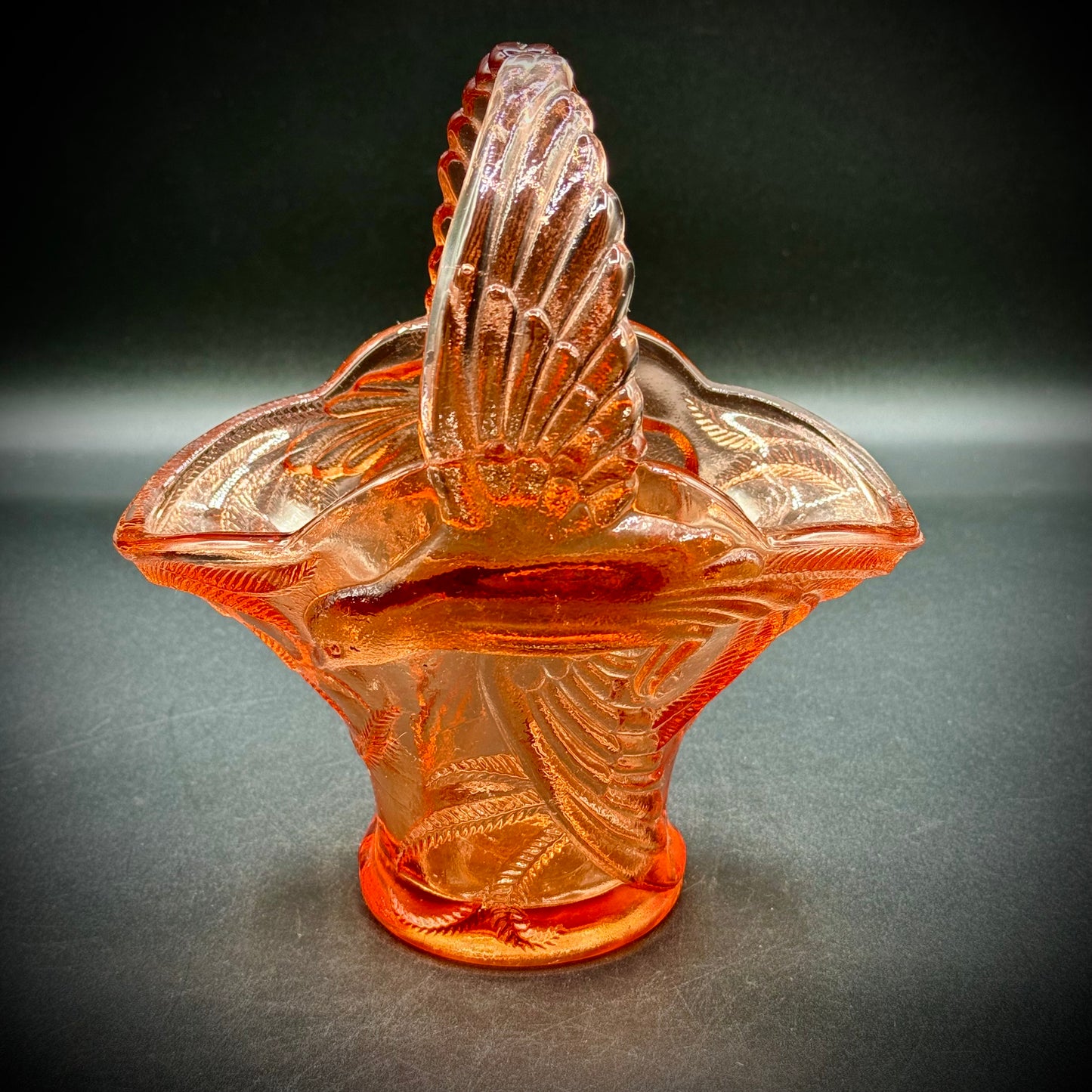 Vintage Tiara Indiana Glass Basket Bird of Paradise