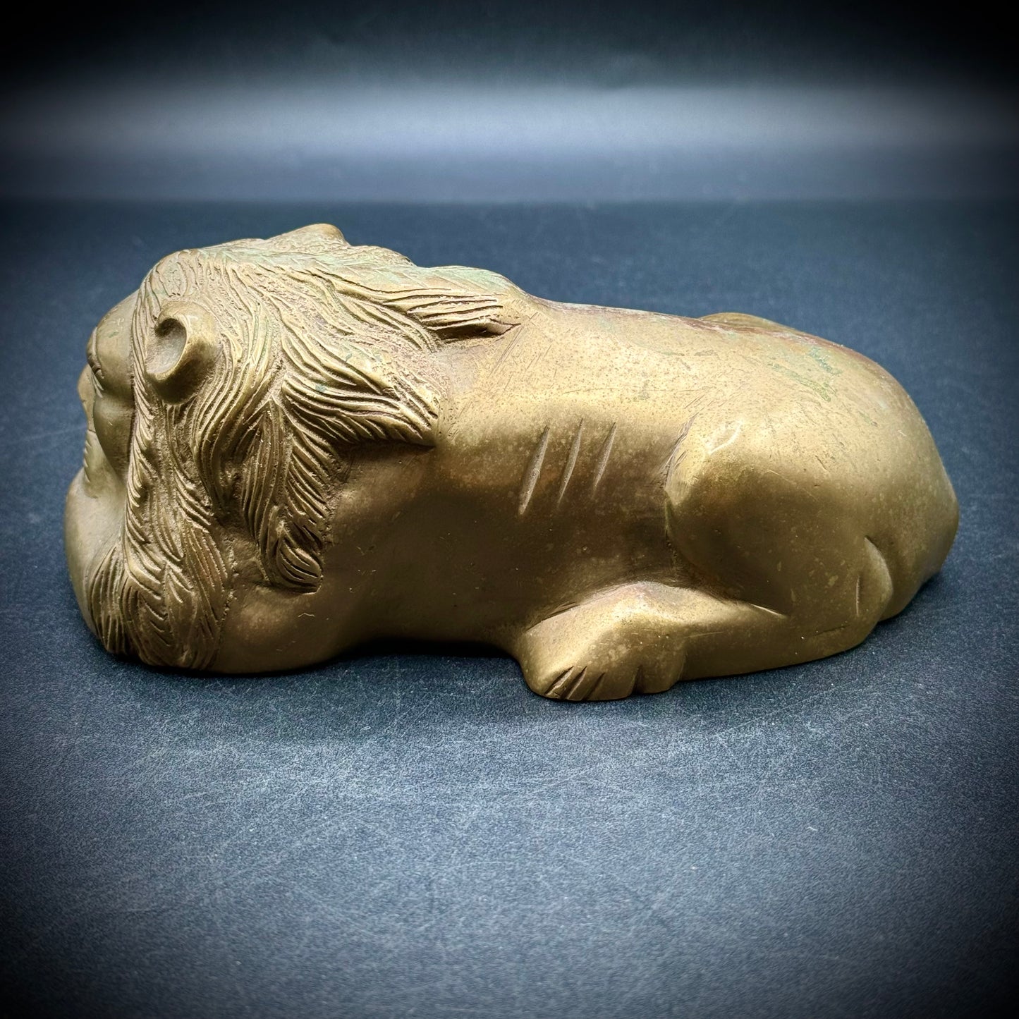 Vintage Solid Brass Lion Figurine