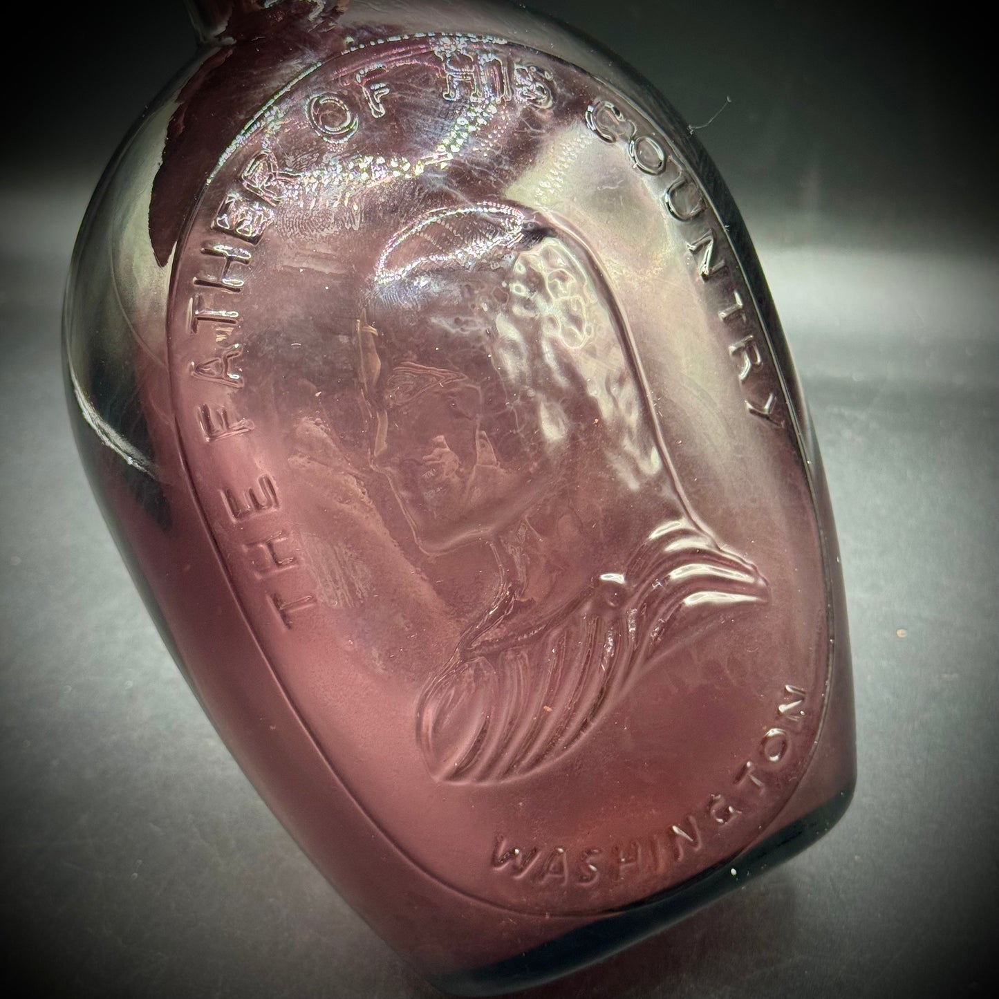 Vintage Wheaton Amethyst Glass George Washington Bottle
