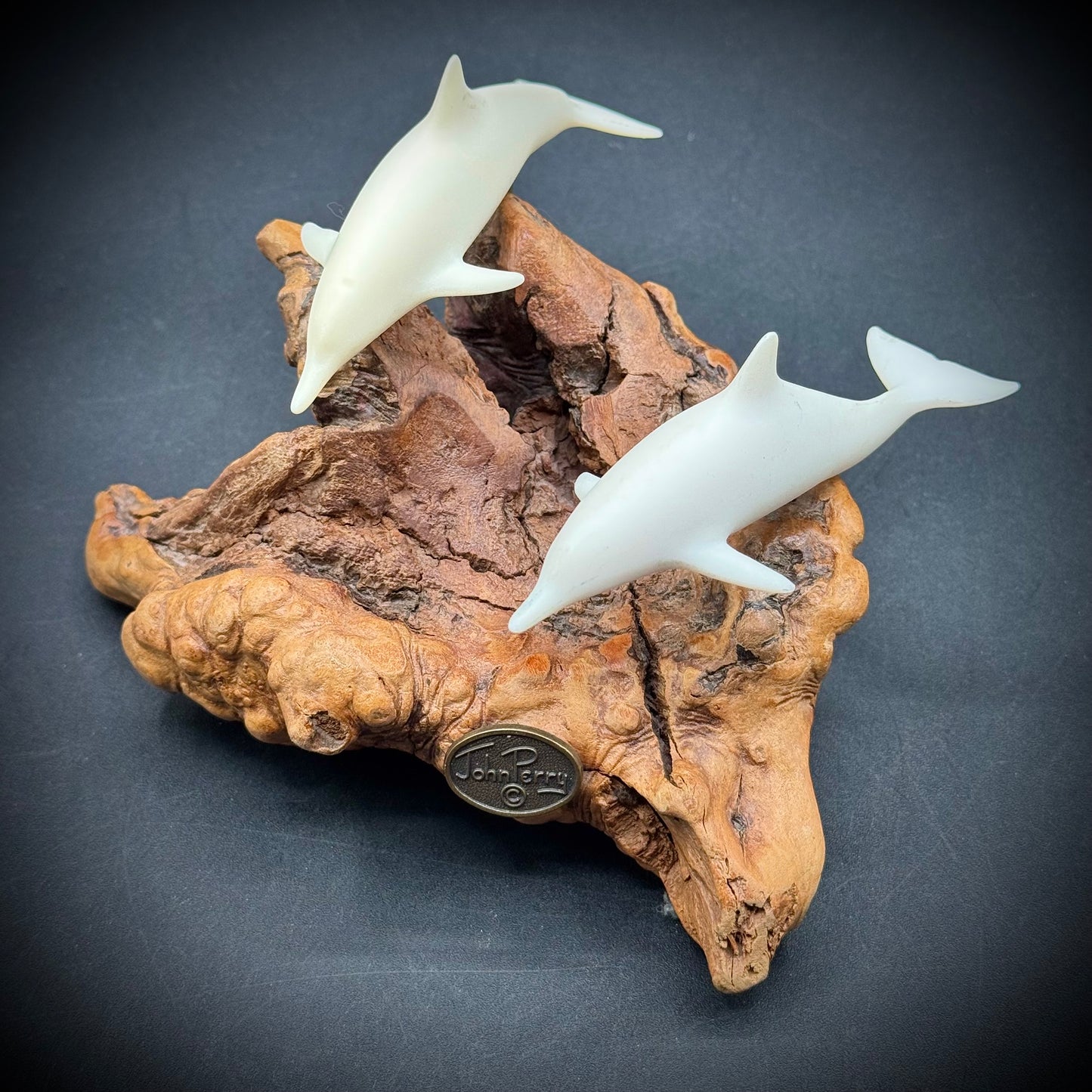 John Perry Double Dolphin Sculpture