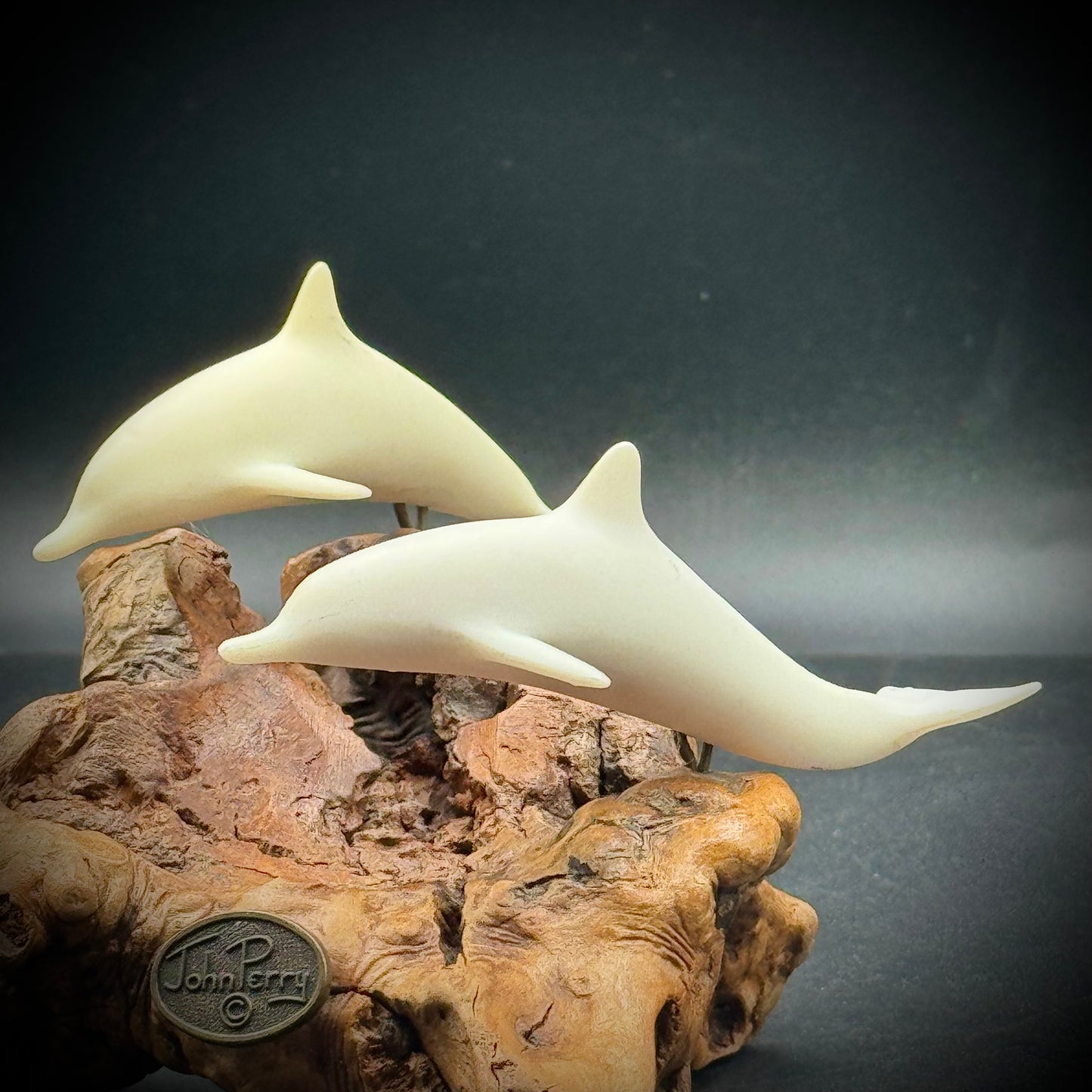 John Perry Double Dolphin Sculpture