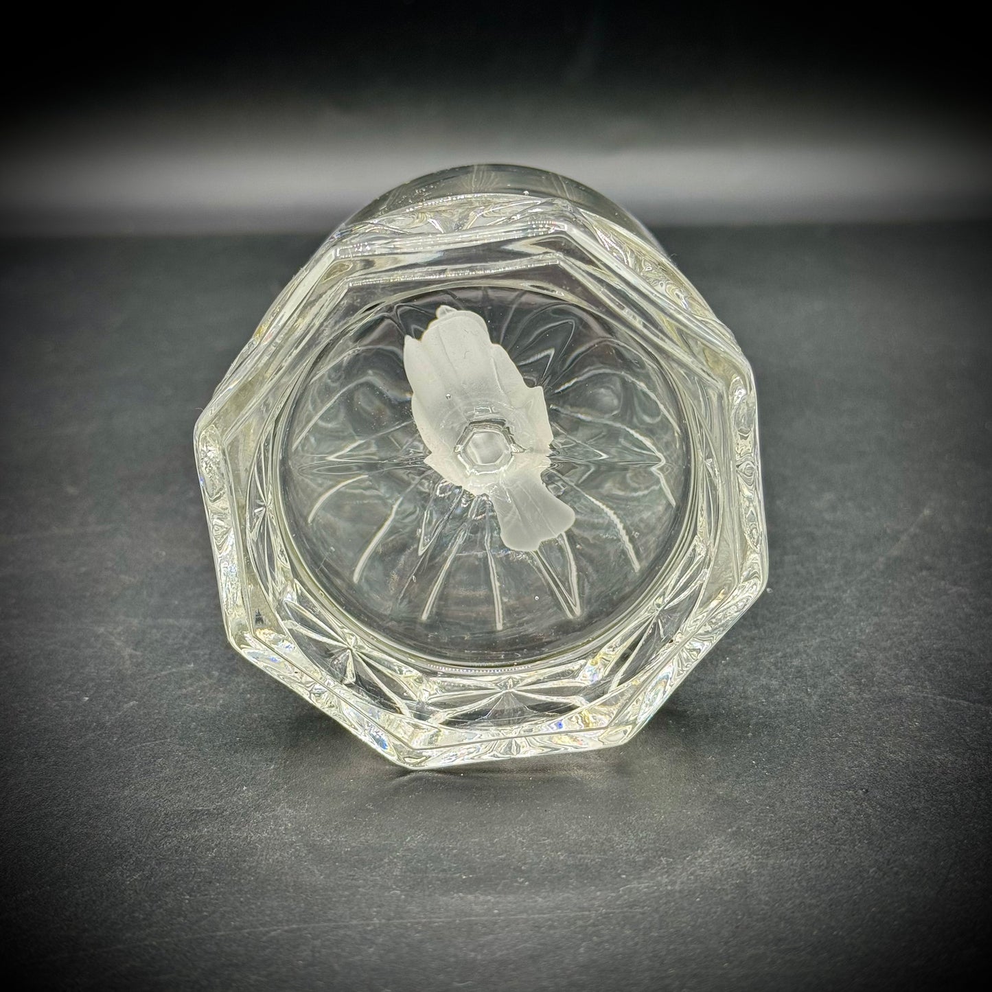 Vintage Hofbauer Byrdes Series Crystal Glass Bird in Domed Cage
