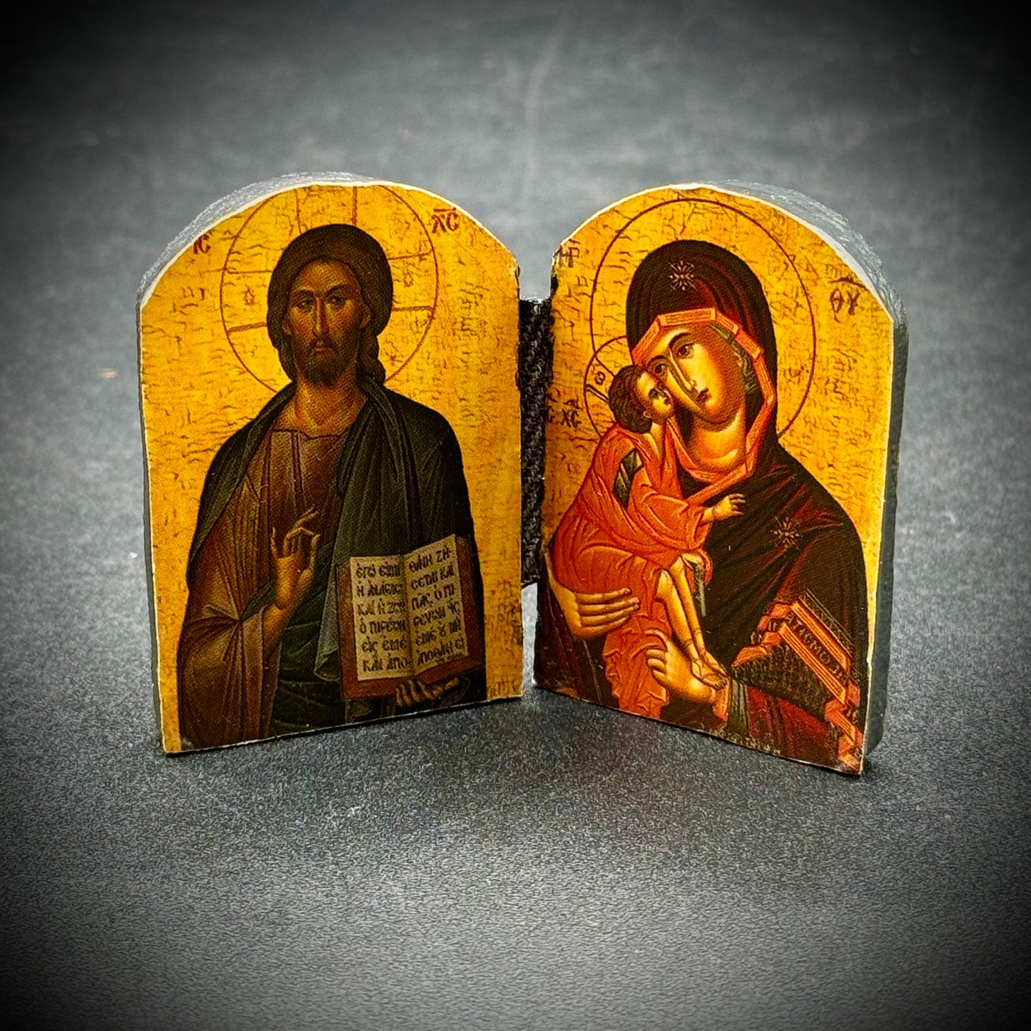 Miniature Orthodox Diptych Icon